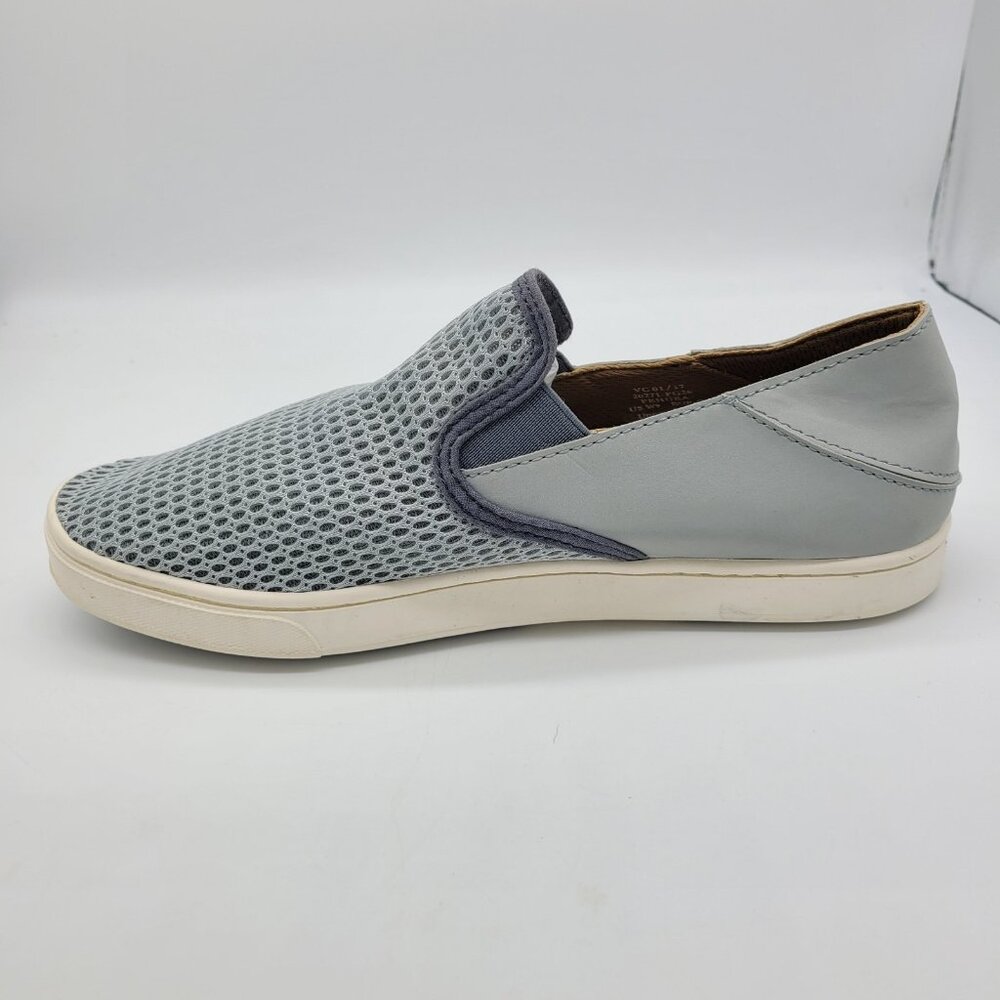 OluKai Women's Pehuea Slip On Sneakers Pale Grey Sz 9 Breathable Mesh - Picture 5 of 8